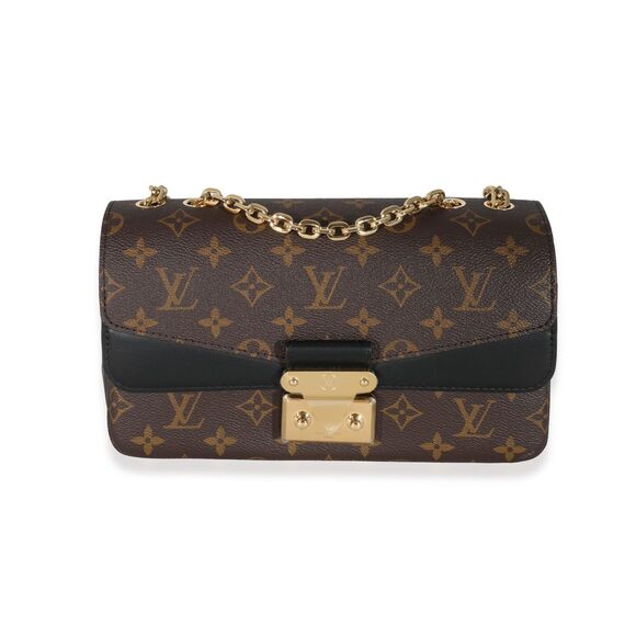 Louis Vuitton Black Leather Monogram Canvas Marceau Bag - Picture 1 of 7